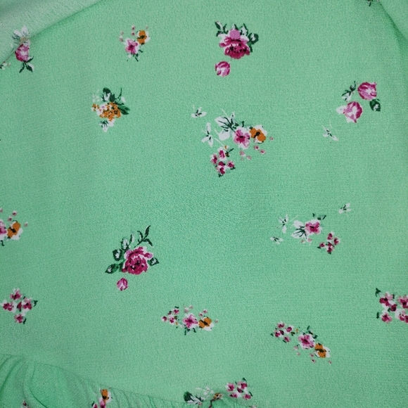 NWT WAYF Wrap Front Tie Strap Mini Dress in Mint Ditsy Sz. XS - Picture 3 of 13